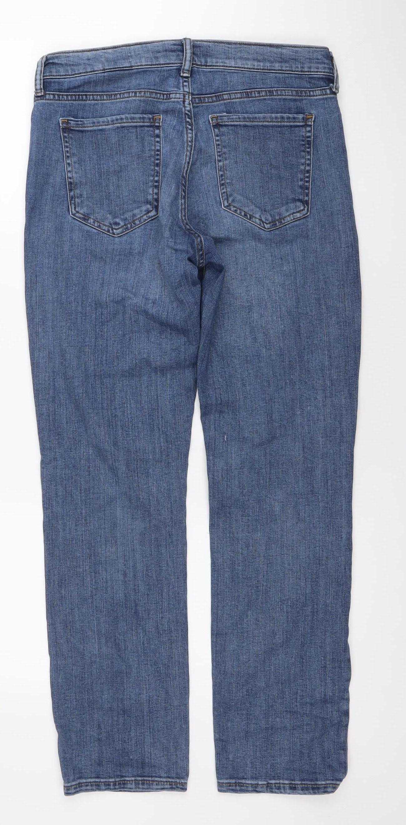 Banana Republic Womens Blue Straight Leg Jeans Size 29 Distressed