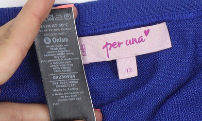 Marks and Spencer Per Una Women’s Blue Knit Cardigan Size 12