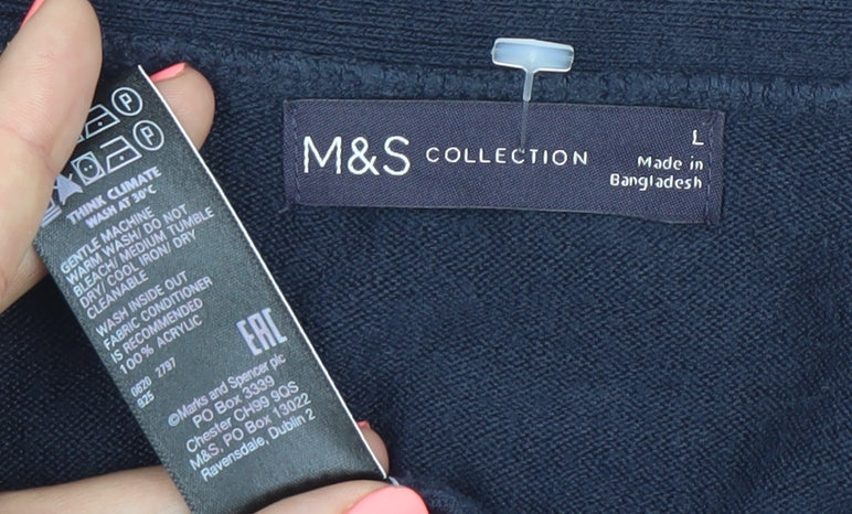 Marks and Spencer Women's Blue L Cardigan Knit Long Sleeve