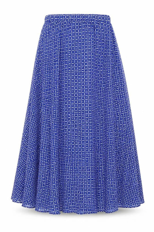 Next Women’s Blue Geometric Pleated Polyester Skirt Size 8