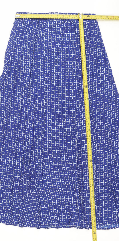 Next Women’s Blue Geometric Pleated Polyester Skirt Size 8