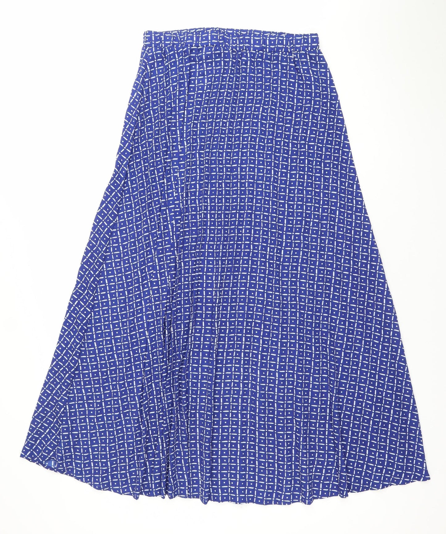 Next Women’s Blue Geometric Pleated Polyester Skirt Size 8