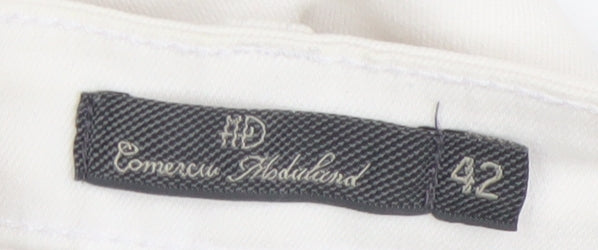 Comercio Abadland Womens White Lace Floral Skinny Jeans Size 14