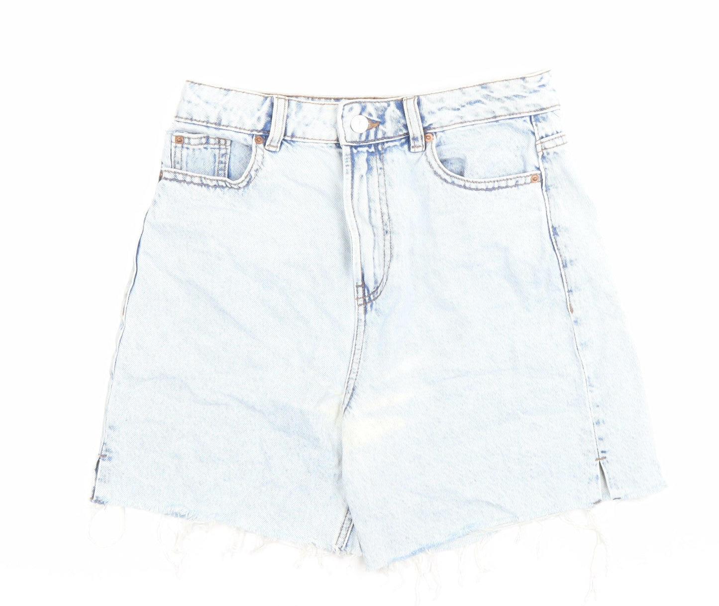 Denim Co. Womens Blue Size 8 High Rise Cut Off Denim Shorts
