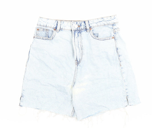 Denim Co. Womens Blue Size 8 High Rise Cut Off Denim Shorts