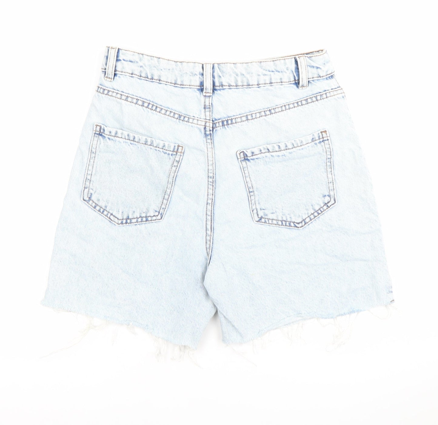 Denim Co. Womens Blue Size 8 High Rise Cut Off Denim Shorts