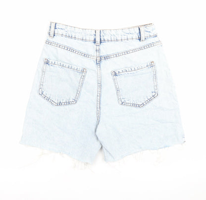 Denim Co. Womens Blue Size 8 High Rise Cut Off Denim Shorts