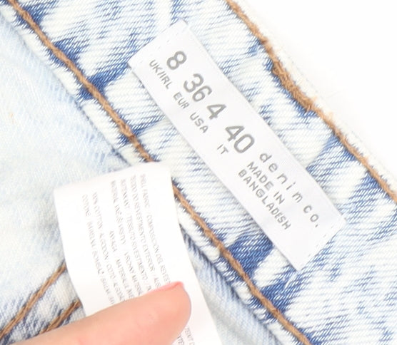 Denim Co. Womens Blue Size 8 High Rise Cut Off Denim Shorts