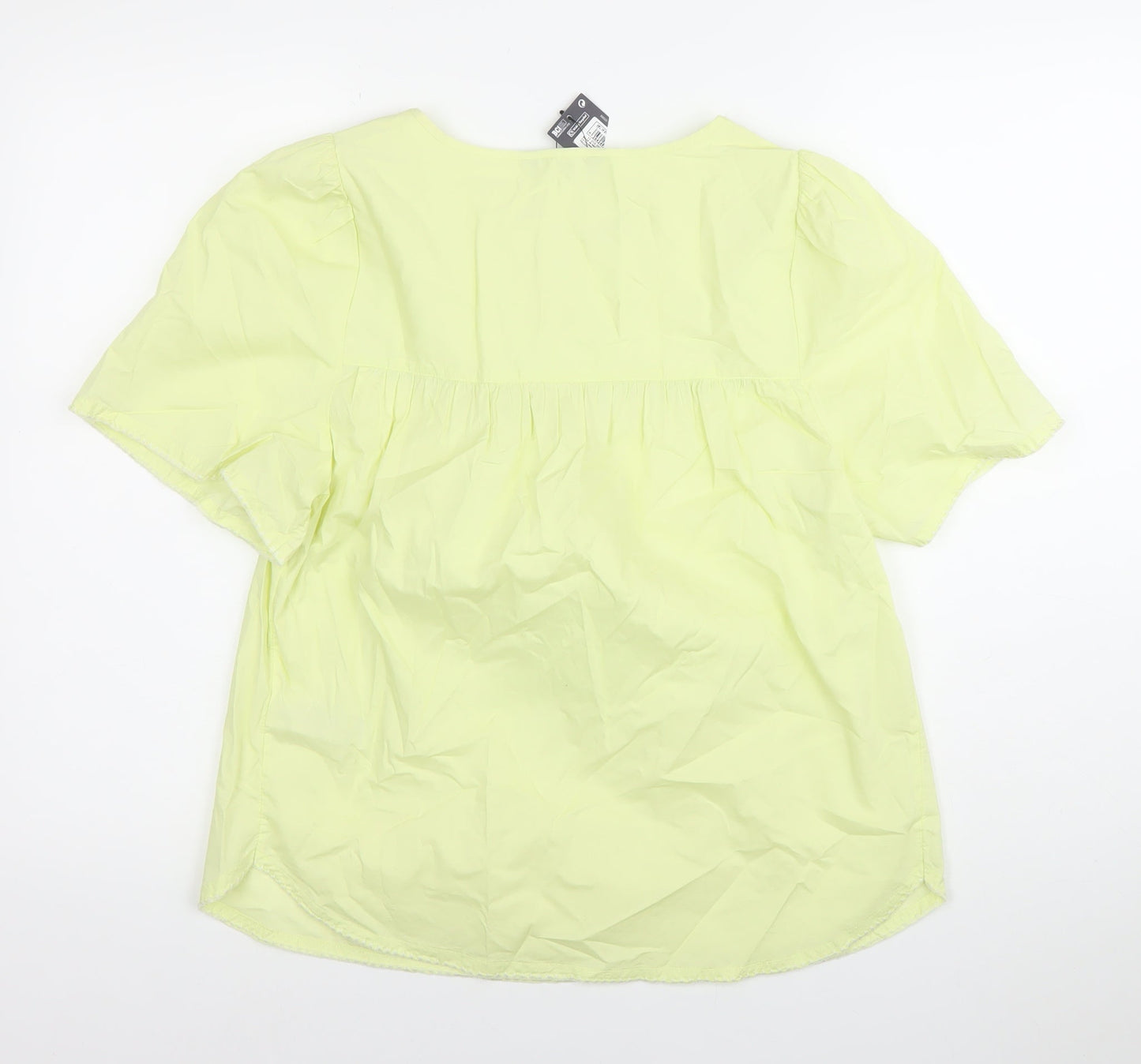 Marks and Spencer Womens Yellow Embroidered Tunic Blouse Size 8