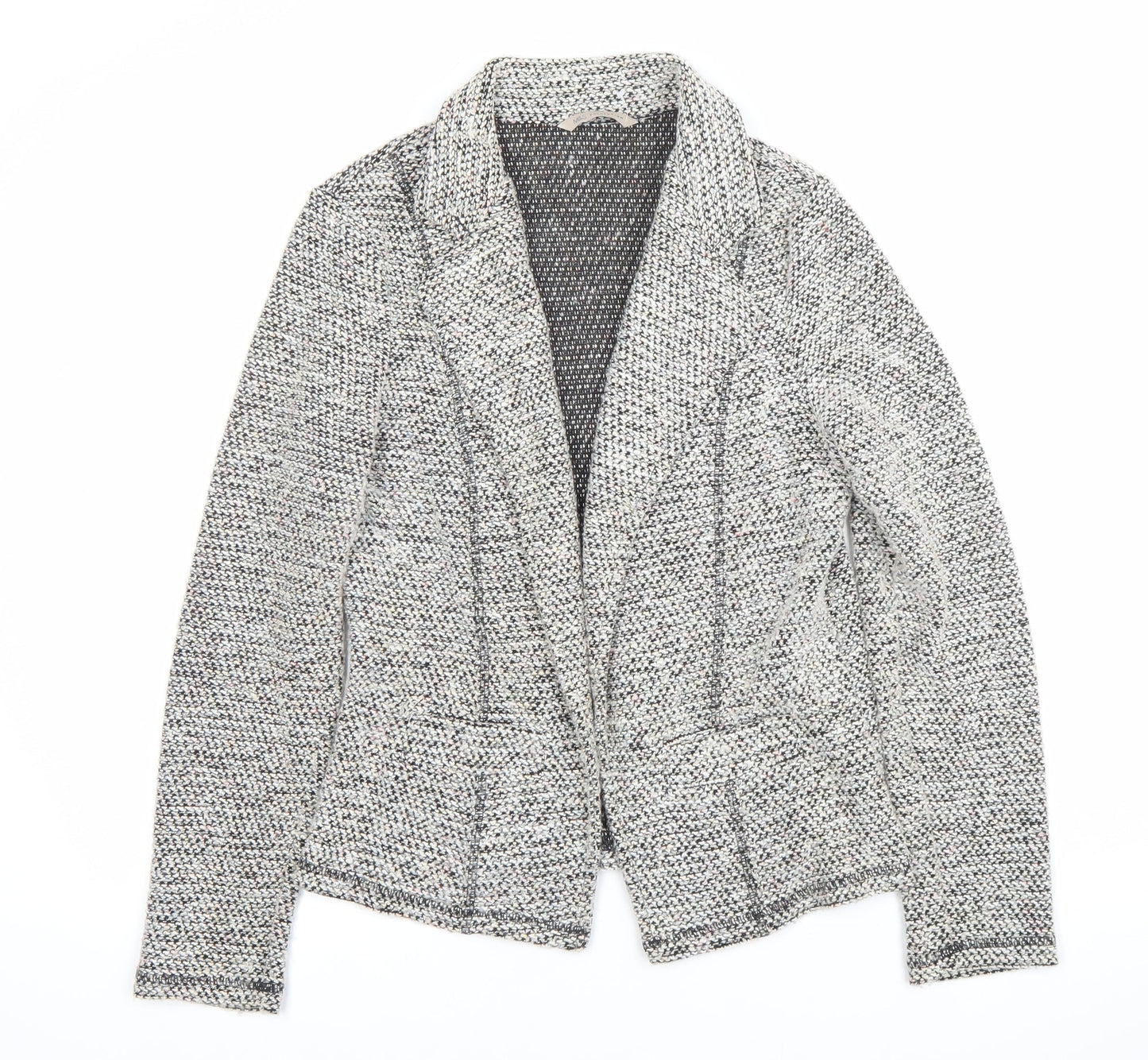 Marks and Spencer Womens Grey Bouclé Blazer Jacket Size 12