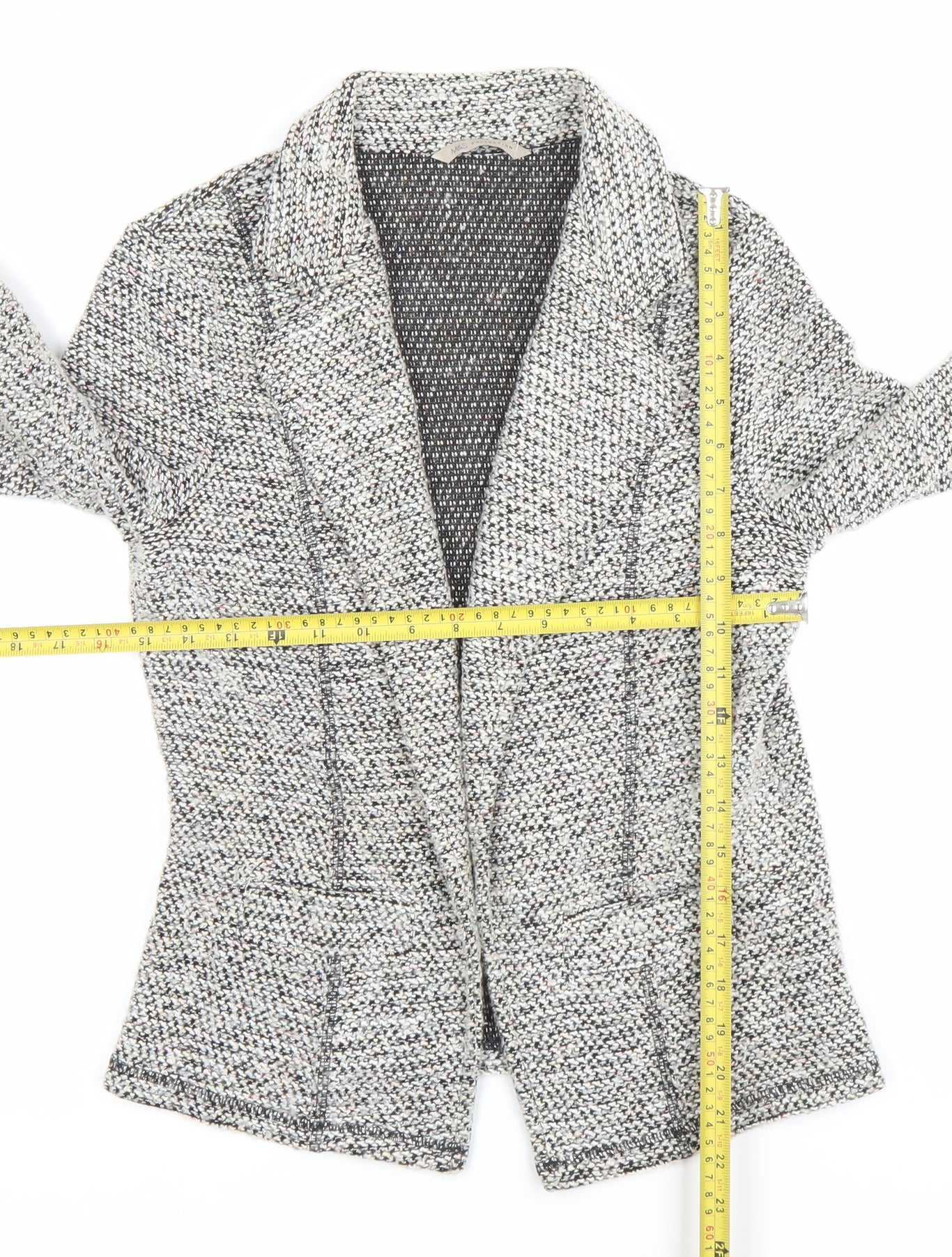 Marks and Spencer Womens Grey Bouclé Blazer Jacket Size 12