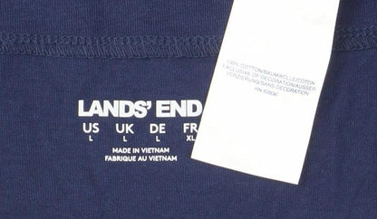 Lands' End Women’s Blue XL Cotton Tank Top with Crochet Detail