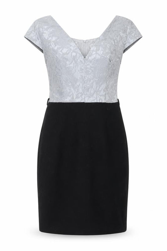 Collection London Women’s Grey Black Sheath Dress Size 12 Formal Workwear