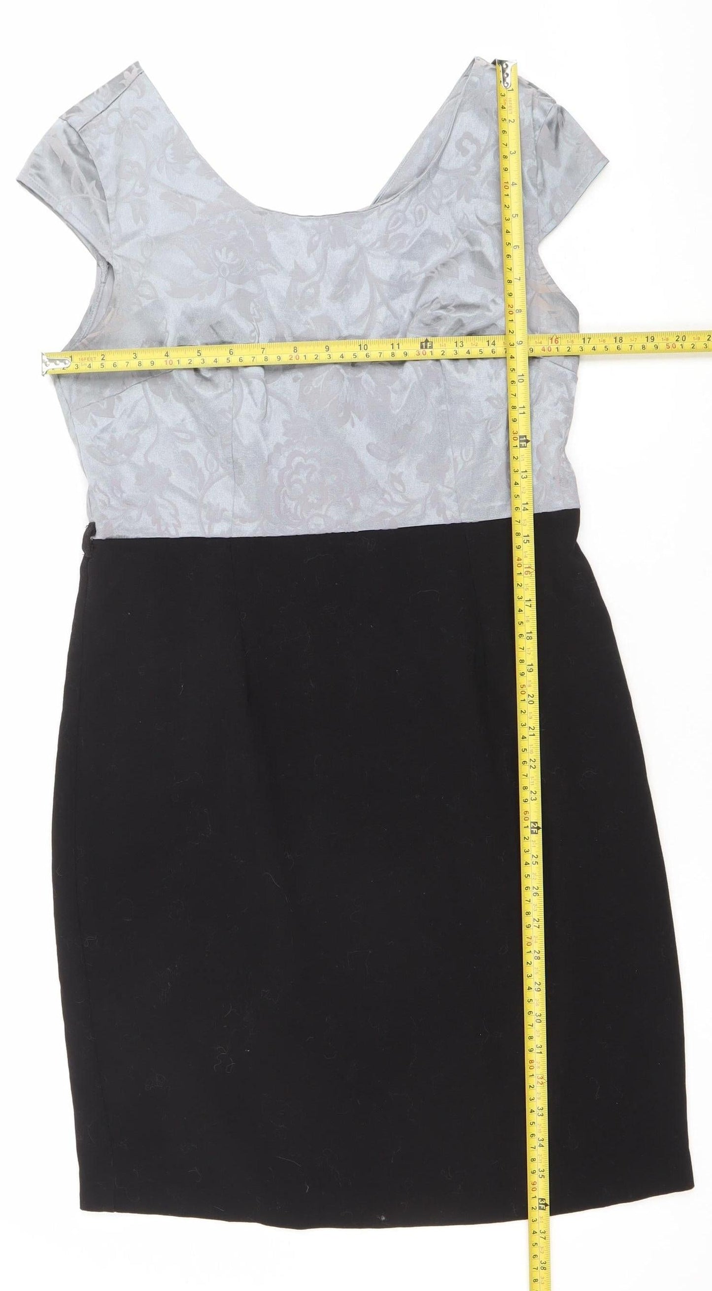 Collection London Women’s Grey Black Sheath Dress Size 12 Formal Workwear