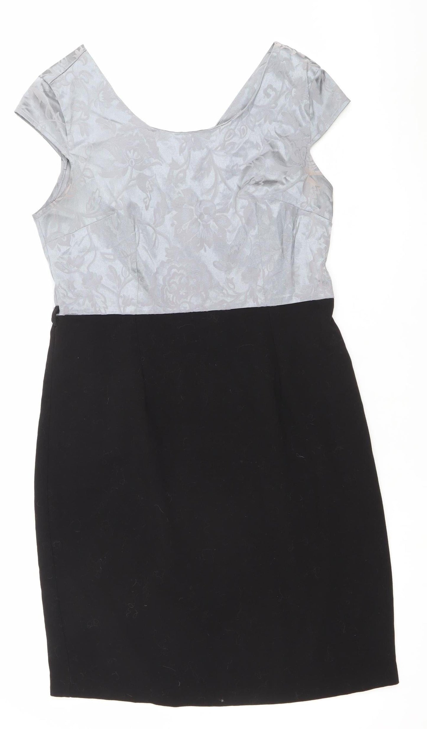Collection London Women’s Grey Black Sheath Dress Size 12 Formal Workwear