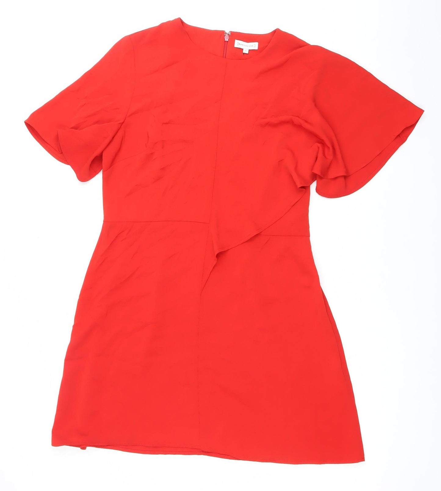 Warehouse Women Red Size 16 Sweetheart Bodycon Dress