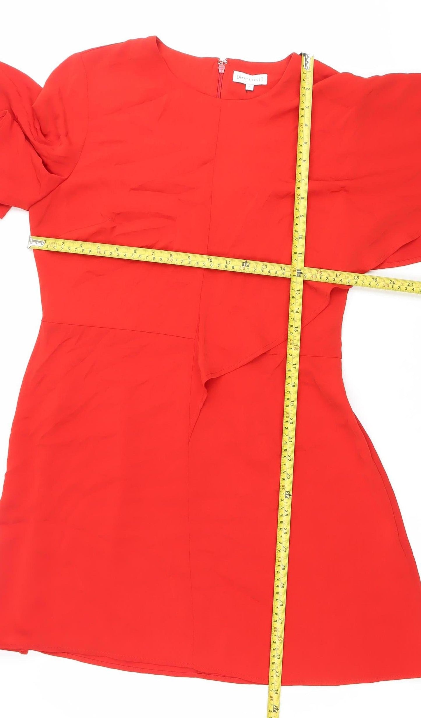 Warehouse Women Red Size 16 Sweetheart Bodycon Dress