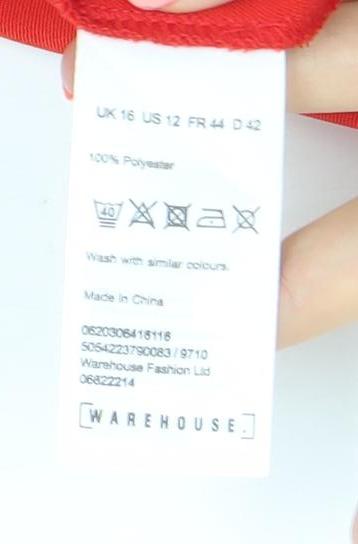 Warehouse Women Red Size 16 Sweetheart Bodycon Dress