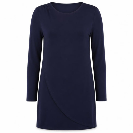 Front view of Frank Usher Women’s Blue, size UK 14, Sheath Knee Length Jersey Dress