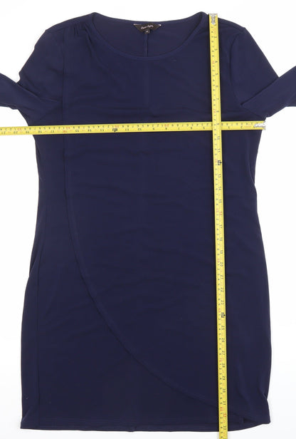 Frank Usher Women’s Blue Size 14 Sheath Knee Length Jersey Dress