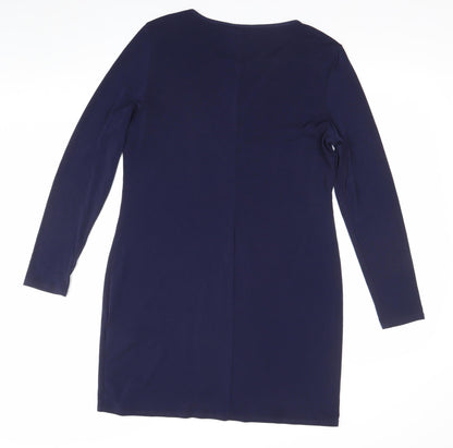 Frank Usher Women’s Blue Size 14 Sheath Knee Length Jersey Dress