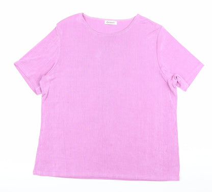 Damart Women’s Pink Short Sleeve Crew Neck Basic T-Shirt Size L