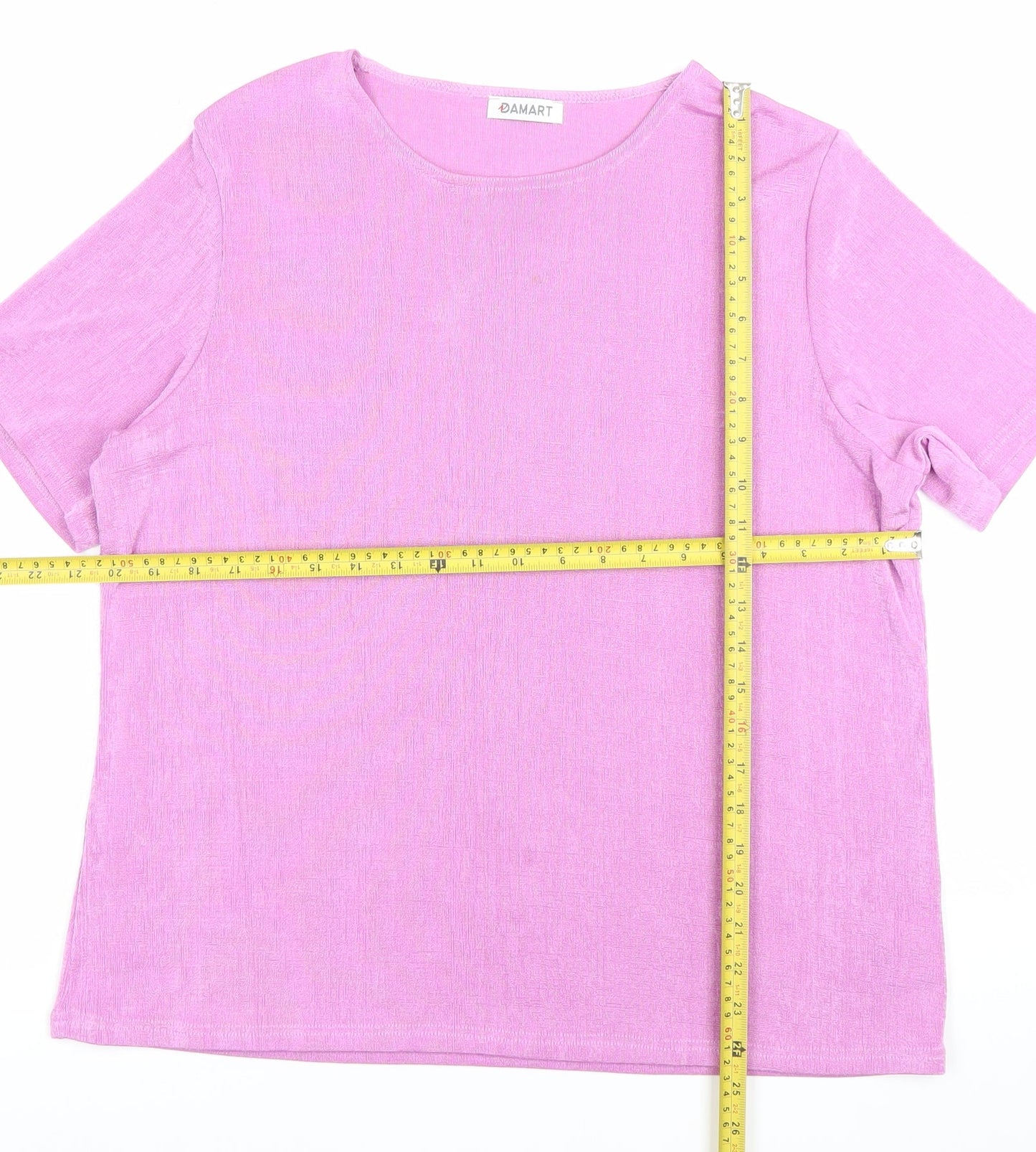 Damart Women’s Pink Short Sleeve Crew Neck Basic T-Shirt Size L