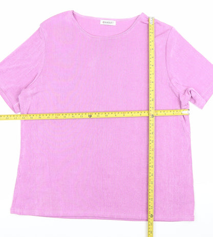 Damart Women’s Pink Short Sleeve Crew Neck Basic T-Shirt Size L