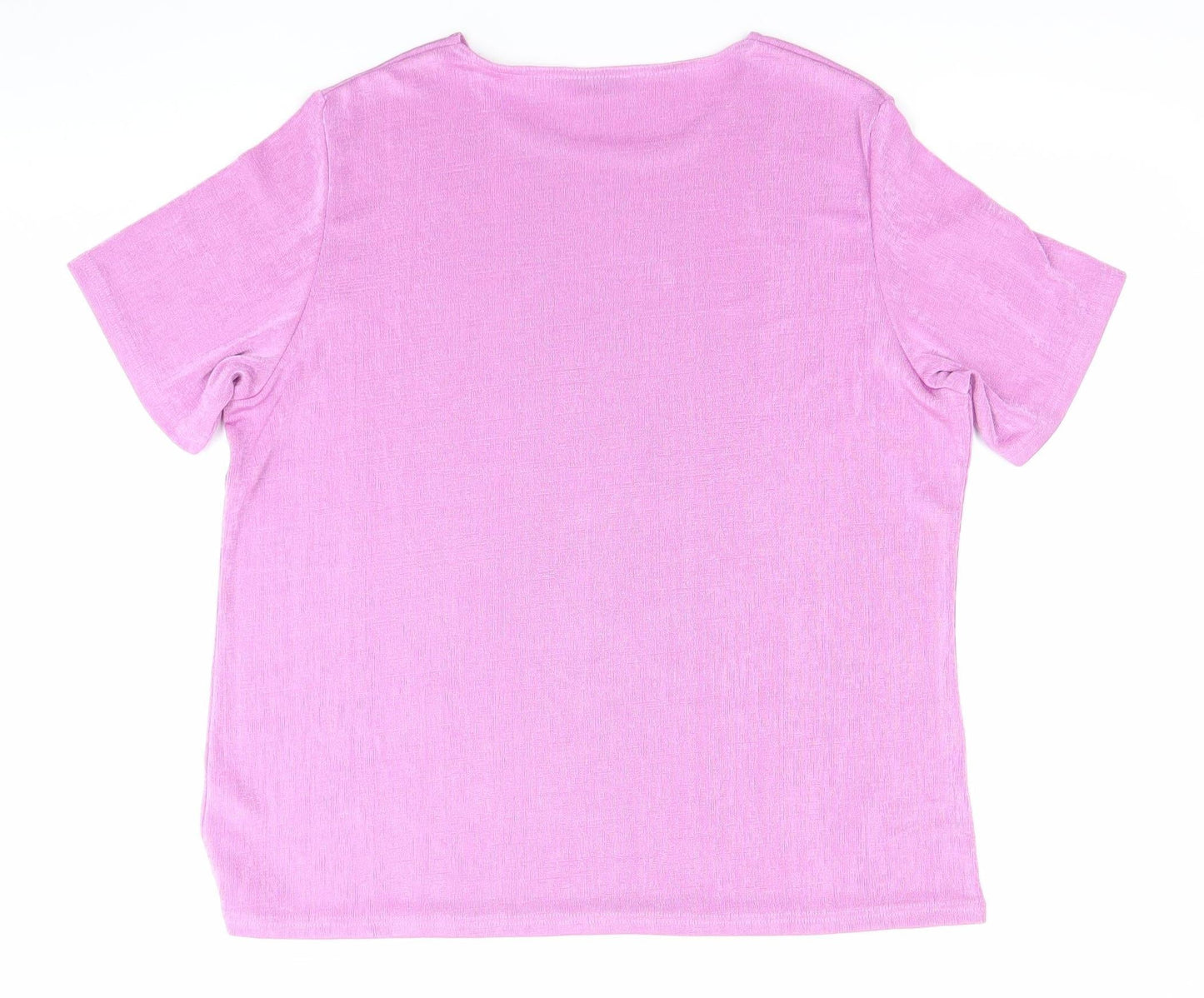 Damart Women’s Pink Short Sleeve Crew Neck Basic T-Shirt Size L