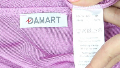 Damart Women’s Pink Short Sleeve Crew Neck Basic T-Shirt Size L