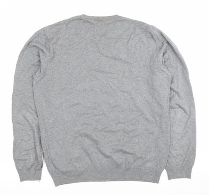 U.S. Polo Assn. Men’s Grey Cotton Crew Neck Pullover Jumper M