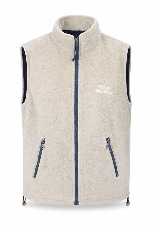 Royal Harbour Men’s Beige Fleece Waistcoat Bodywarmer Size S