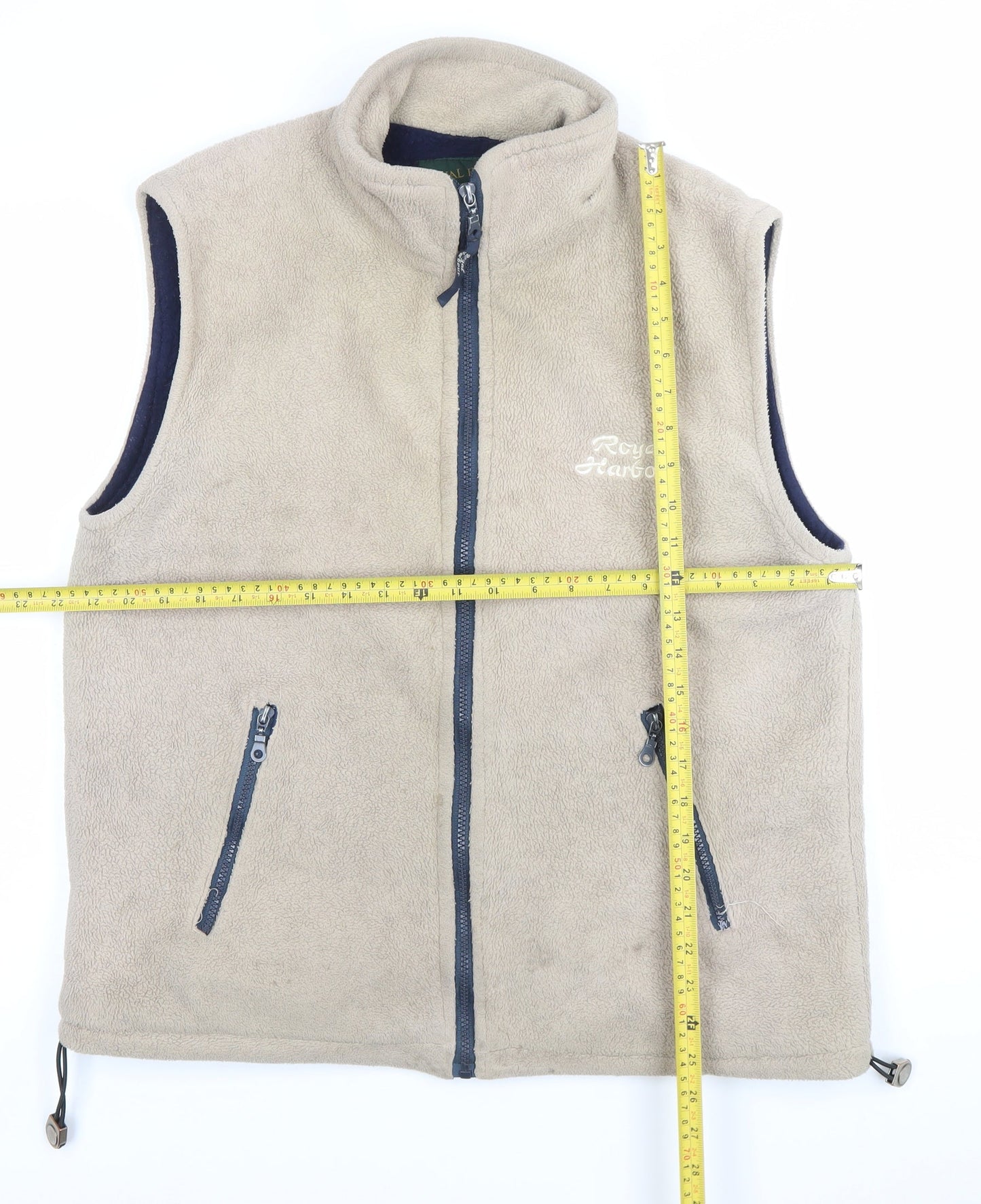 Royal Harbour Men’s Beige Fleece Waistcoat Bodywarmer Size S