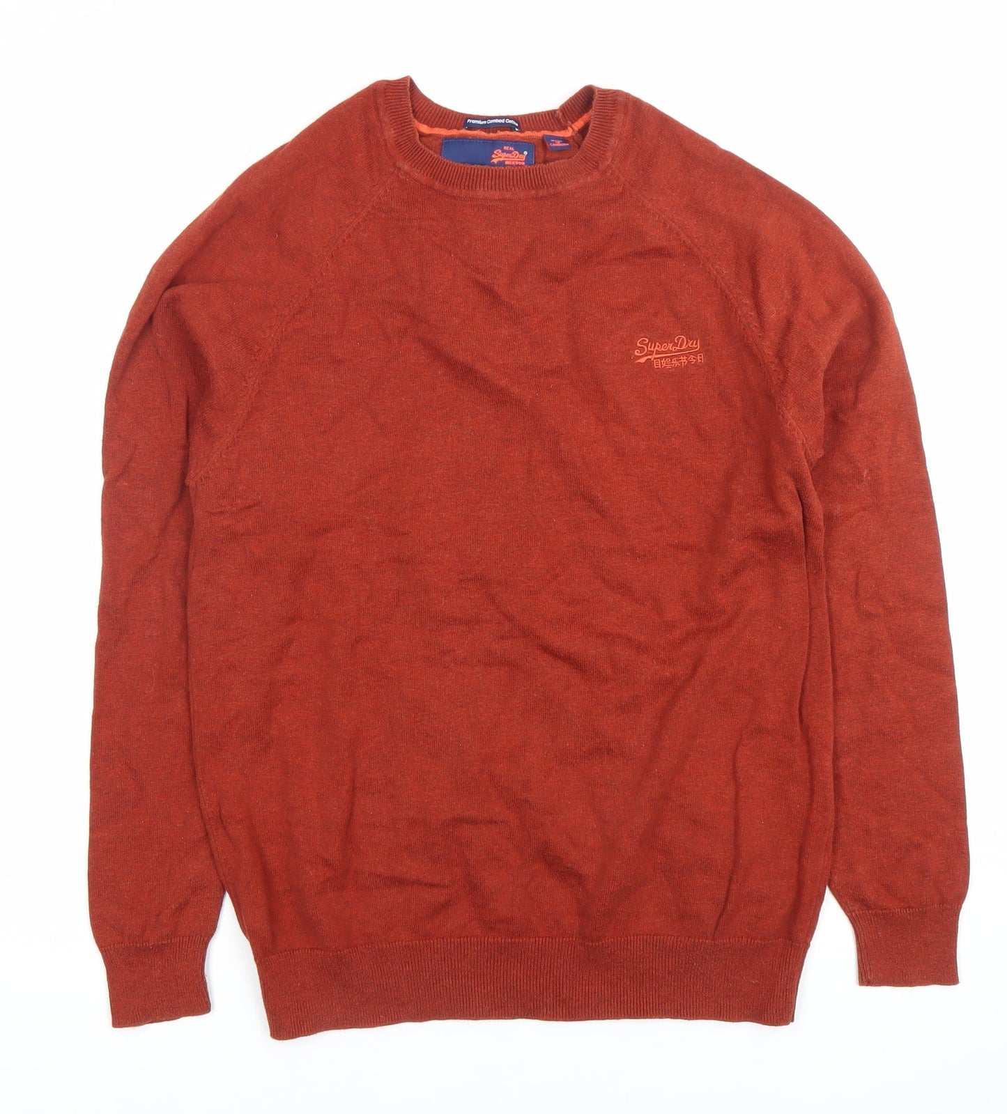 Superdry Mens Red Medium Crew Neck Cotton Pullover Jumper