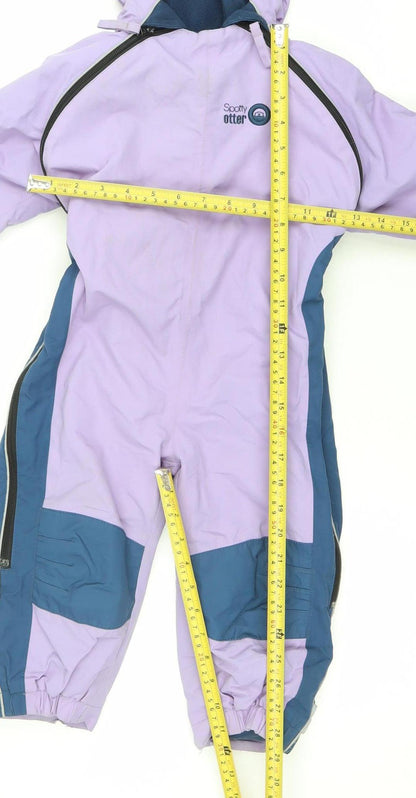 Spotty Otter Unisex Toddler Purple & Blue Snowsuit Age 4 Ski Hooded