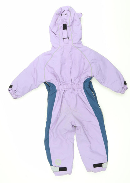 Spotty Otter Unisex Toddler Purple & Blue Snowsuit Age 4 Ski Hooded