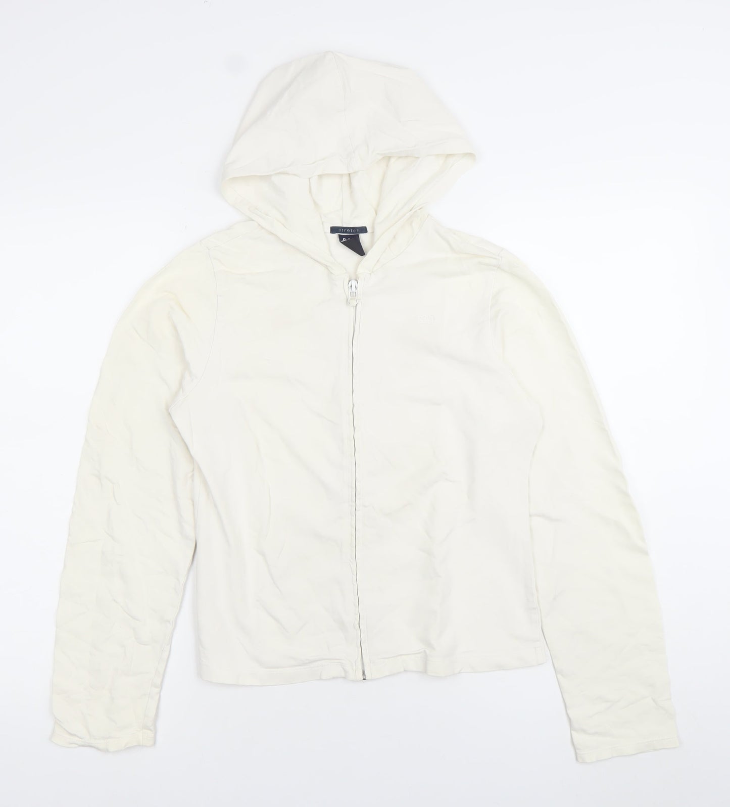 GAP Womens White 2XL Full Zip Hoodie Cotton Stretch Casual