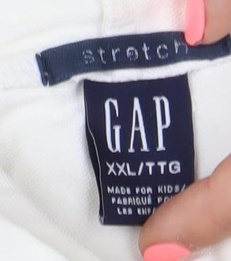 GAP Womens White 2XL Full Zip Hoodie Cotton Stretch Casual