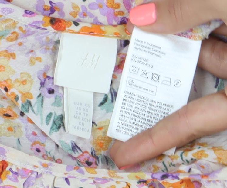 H&M Women’s Multicoloured Floral Skater Dress XS Puff Sleeve
