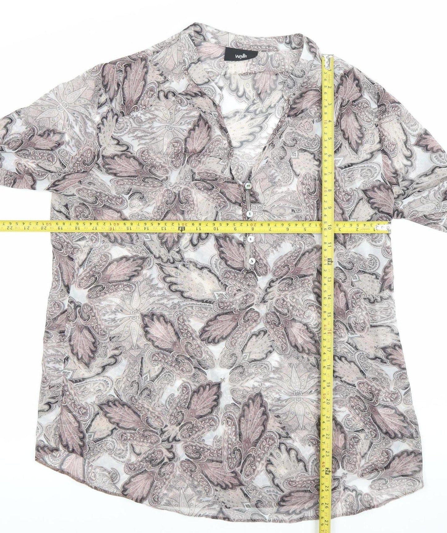 Wallis Women’s Multicoloured Paisley 3/4 Sleeve Blouse Size 14