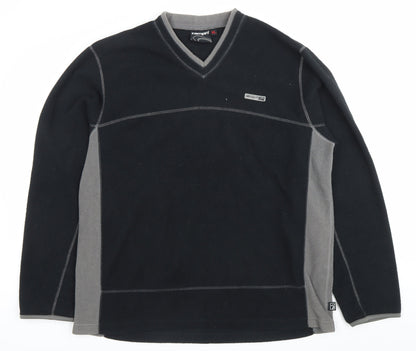 Campri Men’s Black XL Fleece Pullover Sweatshirt V-Neck Outdoor