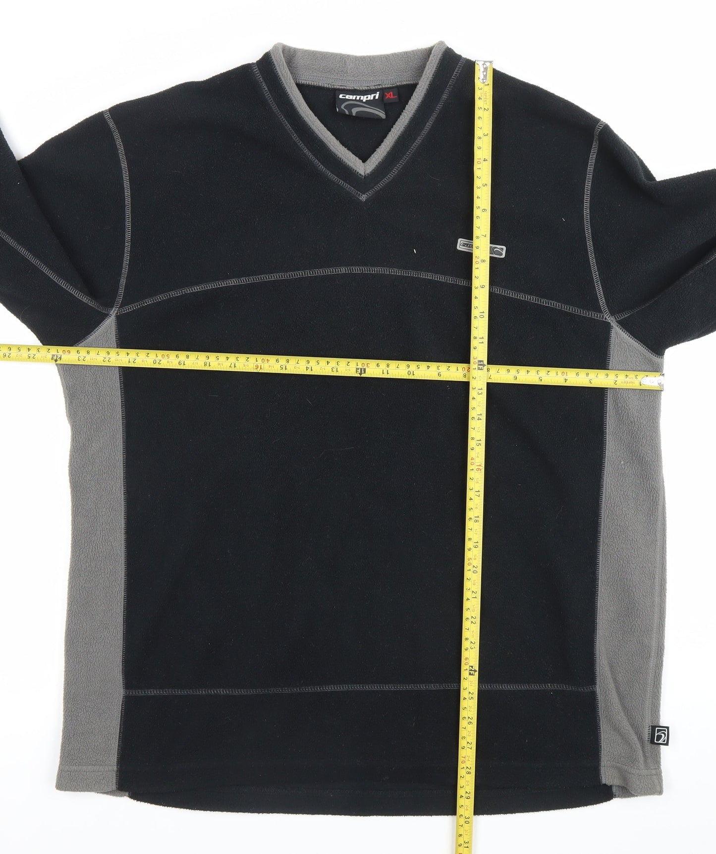 Campri Men’s Black XL Fleece Pullover Sweatshirt V-Neck Outdoor