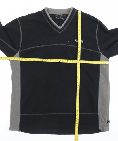 Campri Men’s Black XL Fleece Pullover Sweatshirt V-Neck Outdoor