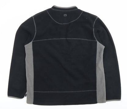 Campri Men’s Black XL Fleece Pullover Sweatshirt V-Neck Outdoor