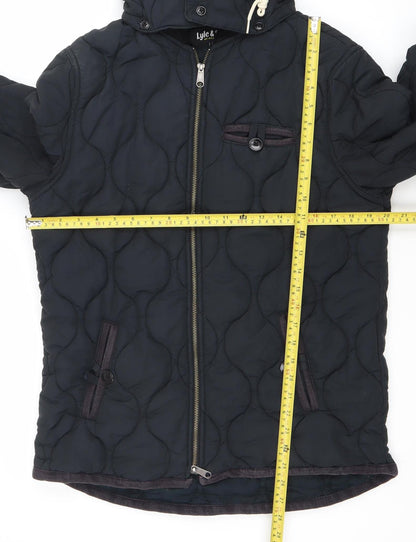Mens UK Size M Lyle & Scott Black Quilted Coat