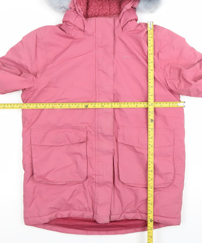 Mountain Warehouse Girls Pink Parka Coat 13 Years Waterproof Winter Hooded