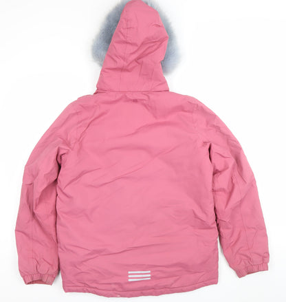 Mountain Warehouse Girls Pink Parka Coat 13 Years Waterproof Winter Hooded