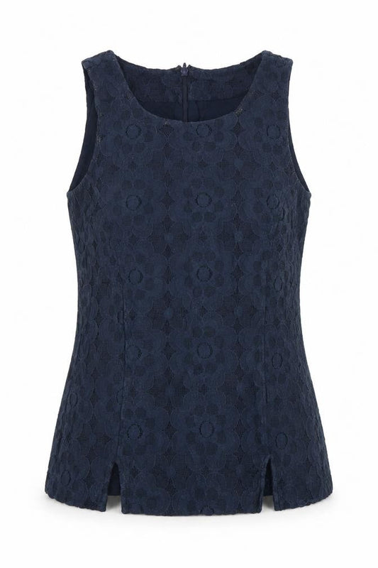 Banana Republic Womens Blue Lace Sleeveless Blouse Size 12