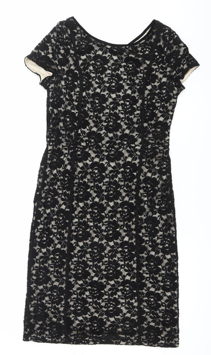 Laura Ashley Women’s Black Lace Sheath Dress UK 10 Formal Party Wedding