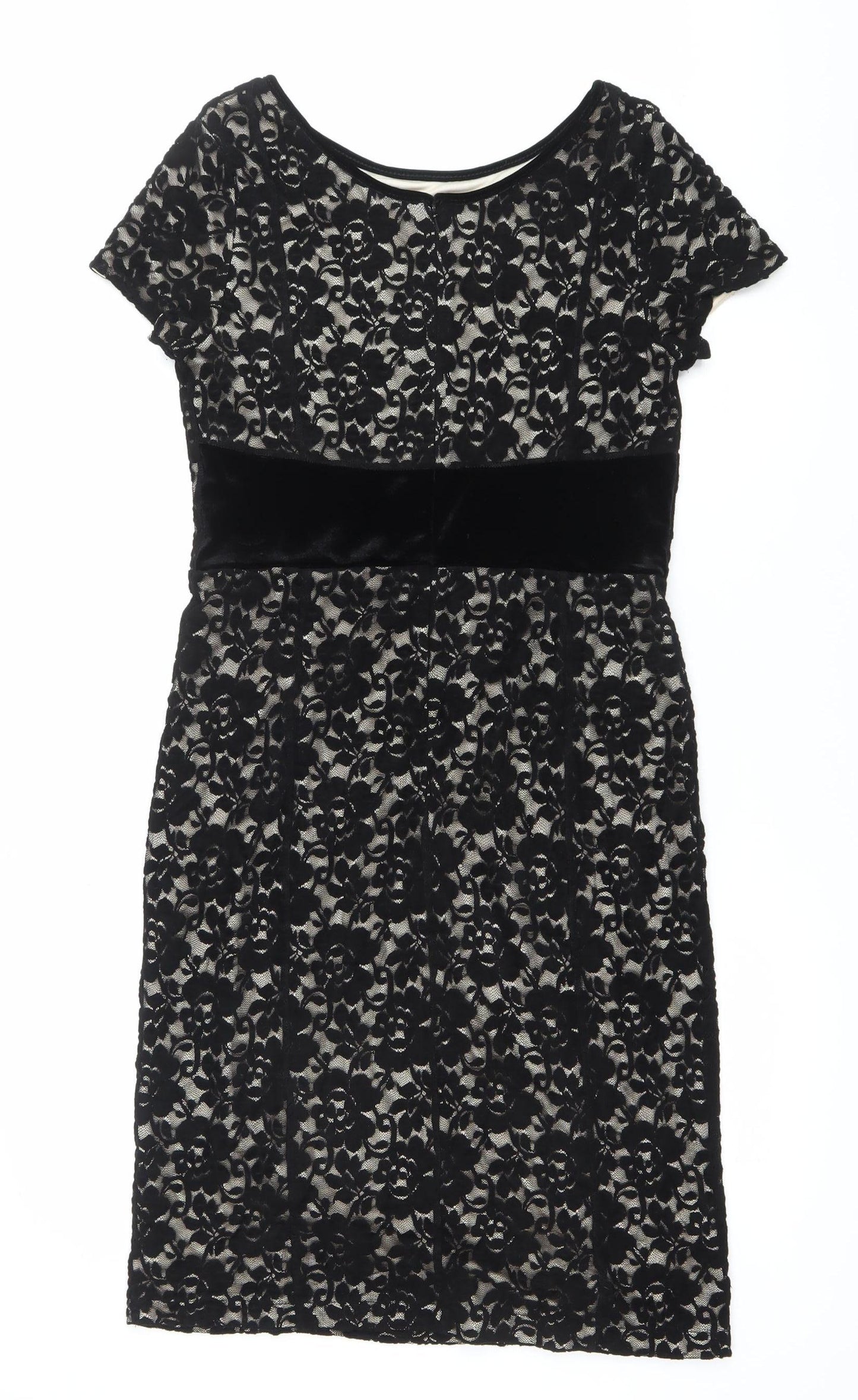 Laura Ashley Women’s Black Lace Sheath Dress UK 10 Formal Party Wedding